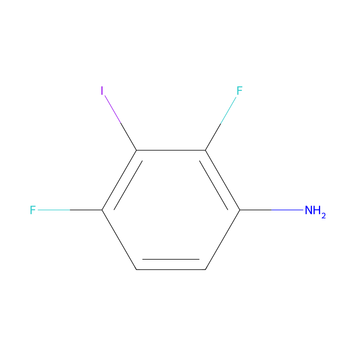 2,4-Difluoro-3-iodoaniline molecular structure, CAS 1437316-91-0