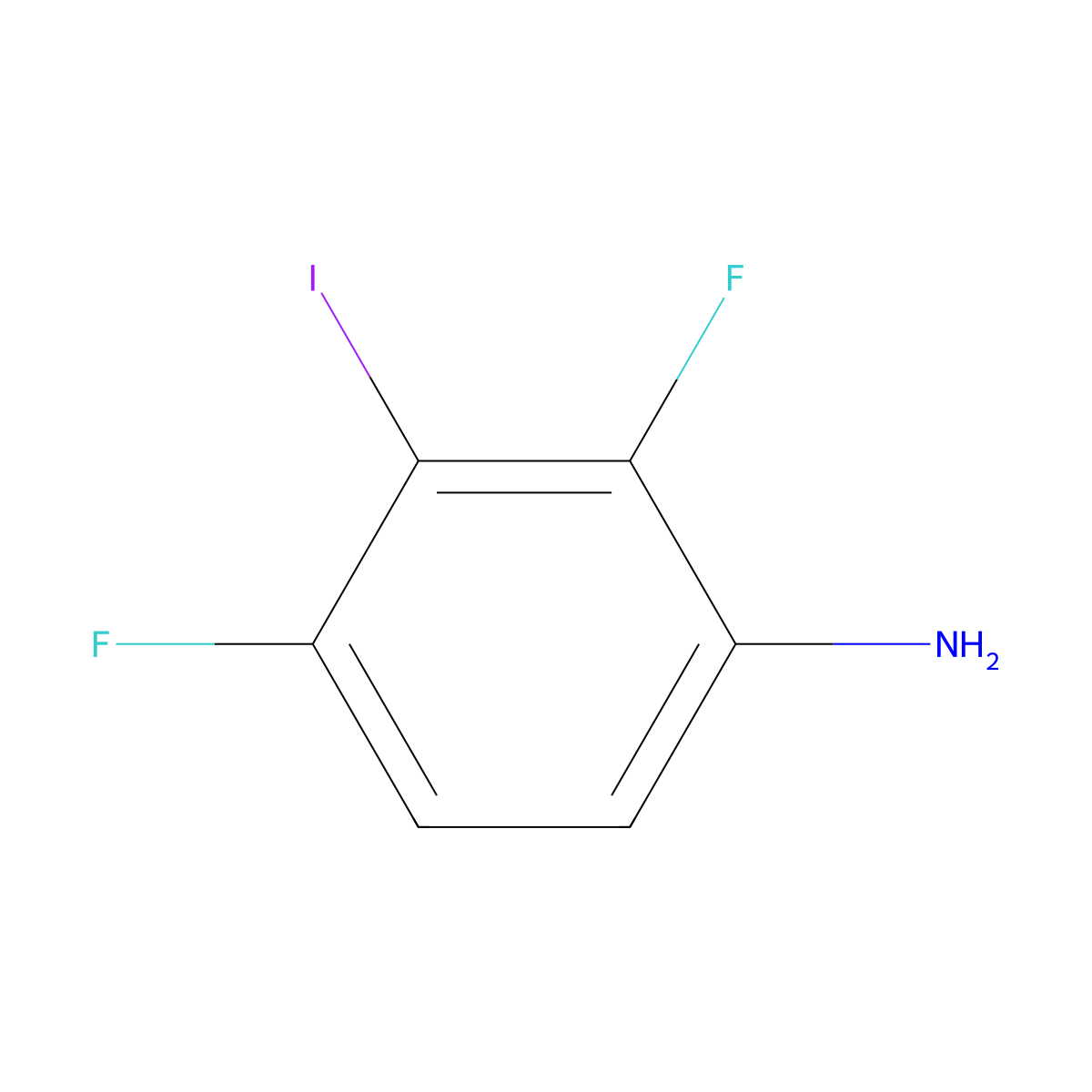2,4-Difluoro-3-iodoaniline molecular structure, CAS 1437316-91-0