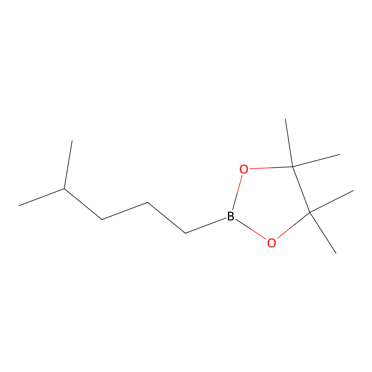4,4,5,5-Tetramethyl-2-(4-methylpentyl)-1,3,2-dioxaborolane molecular structure, CAS 1437319-64-6
