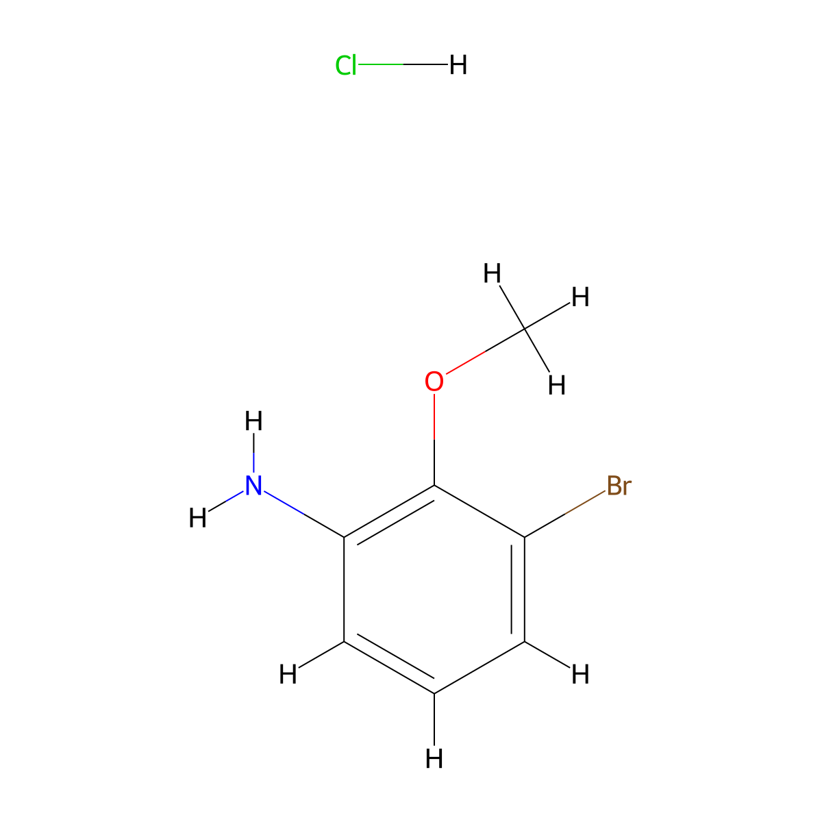 3-Bromo-2-Methoxyaniline hydrochloride molecular structure, CAS 1437383-39-5