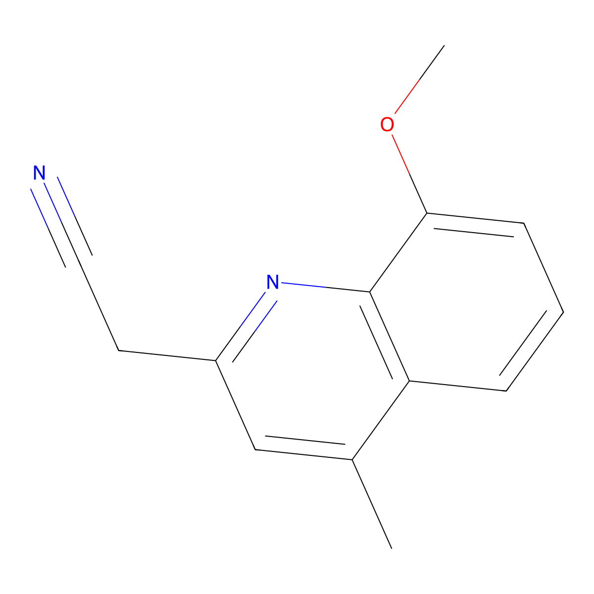 2-(8-Methoxy-4-methylquinolin-2-yl)acetonitrile molecular structure, CAS 1437384-85-4