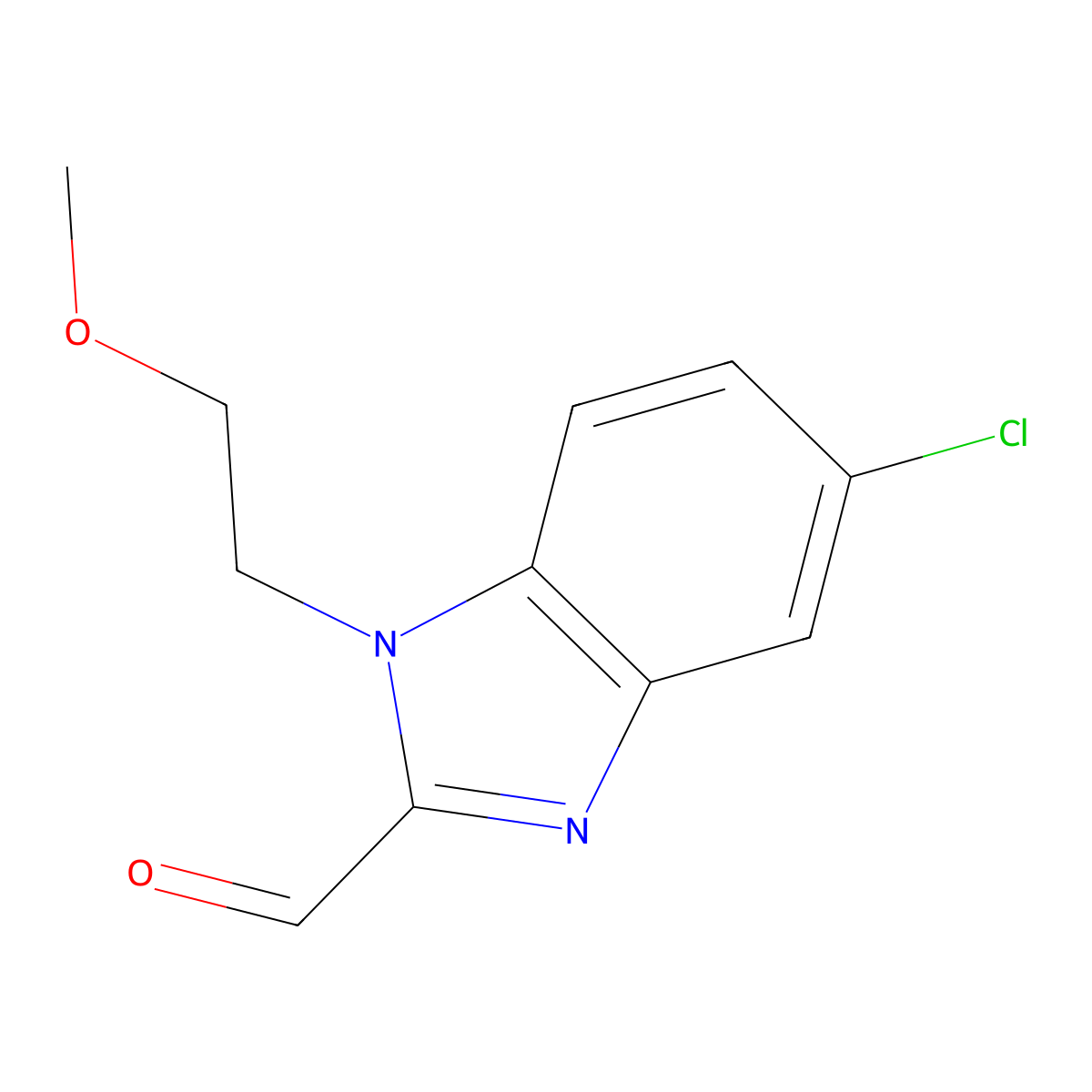 5-Chloro-1-(2-methoxyethyl)-1H-benzo[d]imidazole-2-carbaldehyde molecular structure, CAS 1437384-87-6