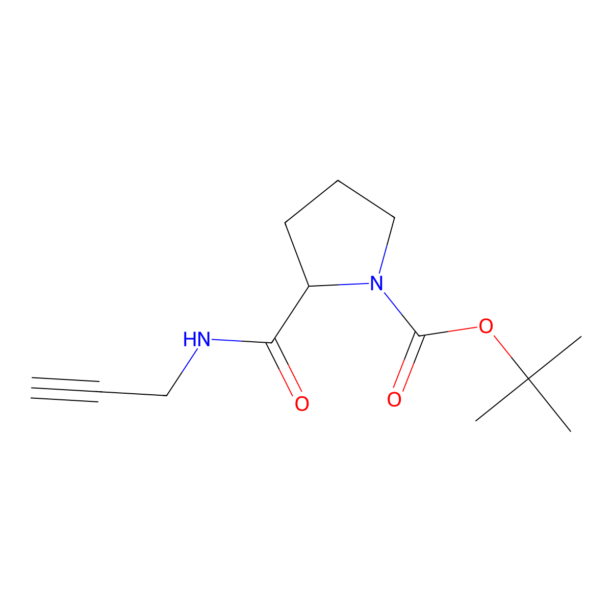 tert-Butyl 2-(prop-2-yn-1-ylcarbamoyl)pyrrolidine-1-carboxylate molecular structure, CAS 1437385-07-3