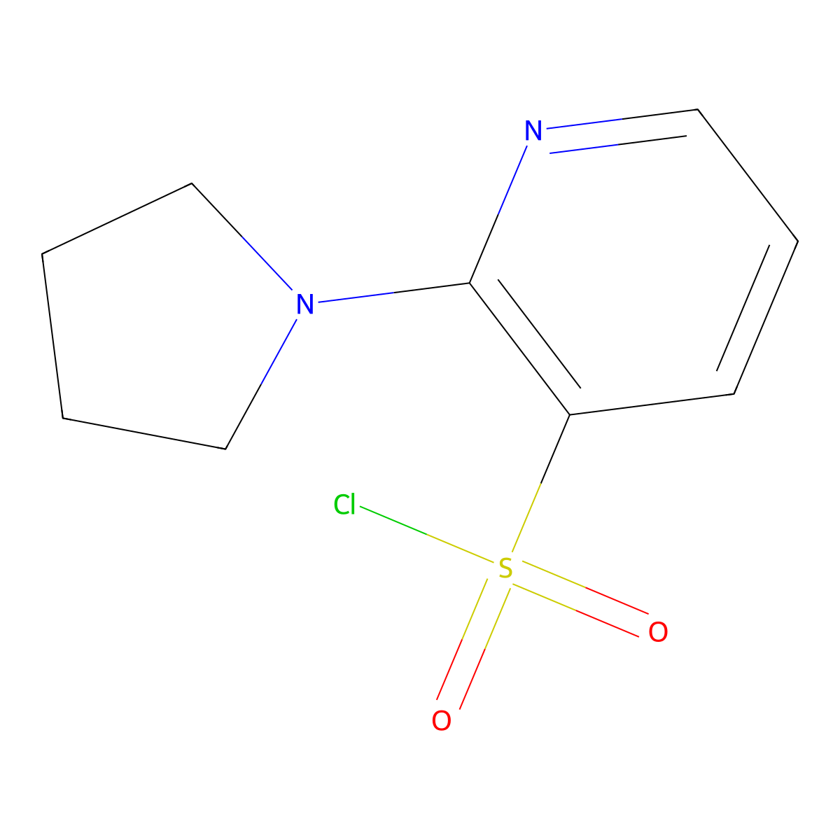 2-(Pyrrolidin-1-yl)pyridine-3-sulfonyl chloride molecular structure, CAS 1437385-34-6