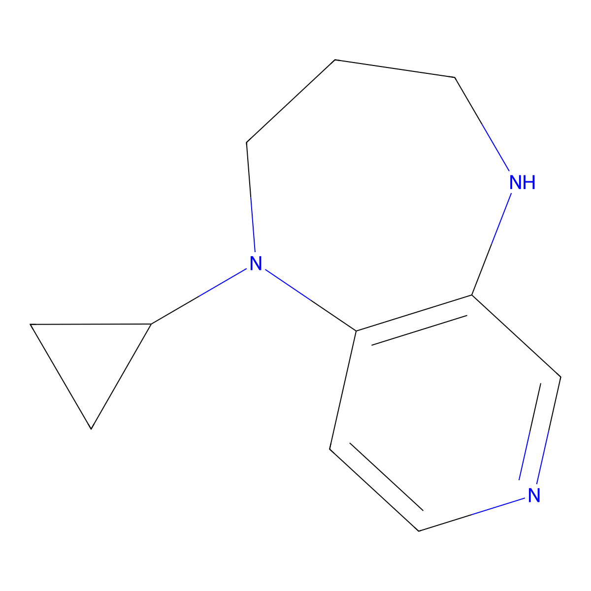 1-Cyclopropyl-2,3,4,5-tetrahydro-1H-pyrido[3,4-b][1,4]diazepine molecular structure, CAS 1437385-41-5