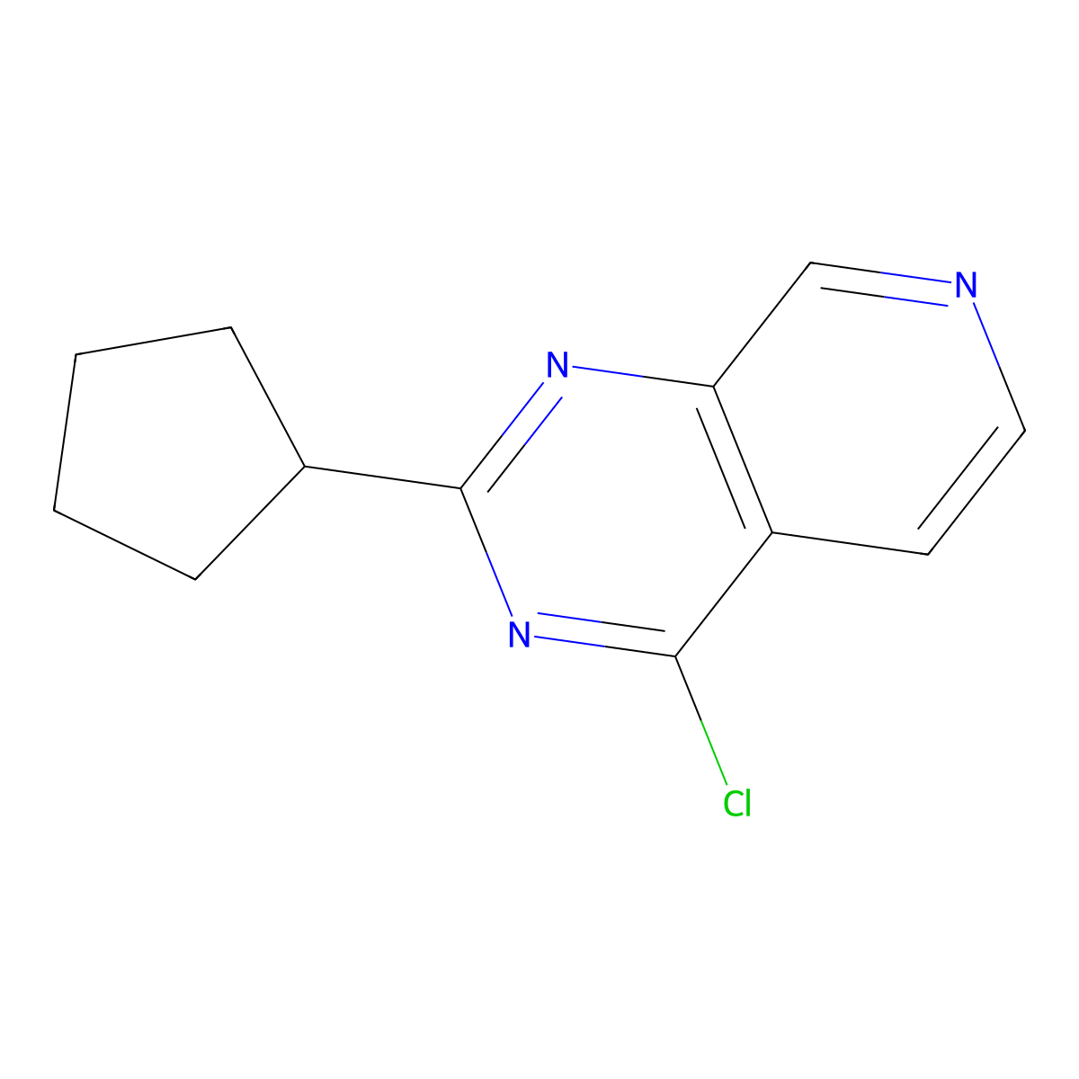 4-Chloro-2-cyclopentylpyrido[3,4-d]pyrimidine molecular structure, CAS 1437385-42-6