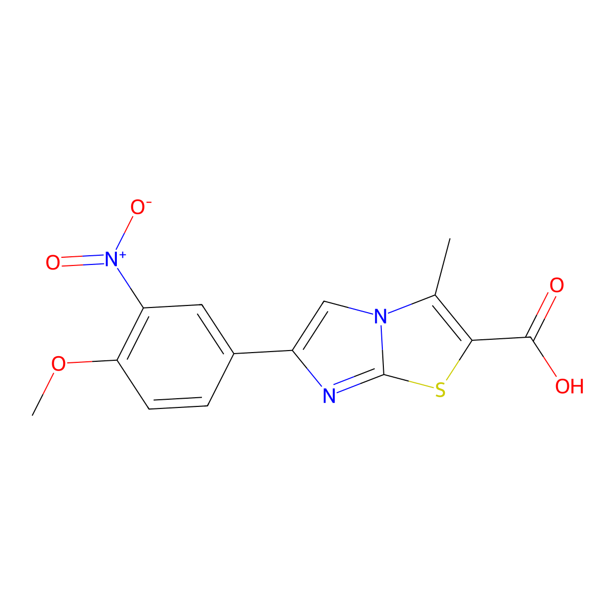 6-(4-Methoxy-3-nitrophenyl)-3-methylimidazo[2,1-b]thiazole-2-carboxylic acid molecular structure, CAS 1437385-53-9