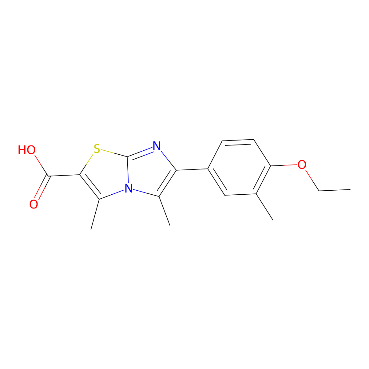 6-(4-Ethoxy-3-methylphenyl)-3,5-dimethylimidazo[2,1-b]thiazole-2-carboxylic acid molecular structure, CAS 1437385-61-9