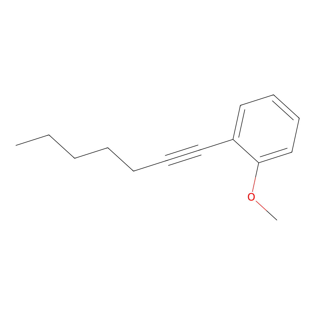 1-(2-Methoxyphenyl)-1-heptyne molecular structure, CAS 14374-47-1