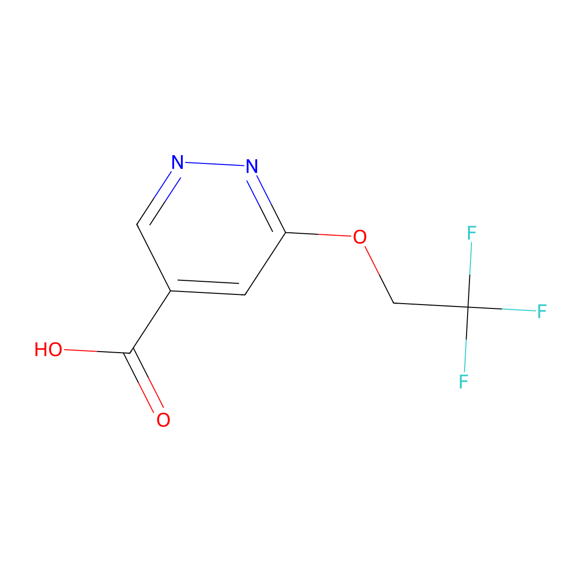 6-(2,2,2-Trifluoroethoxy)pyridazine-4-carboxylic acid molecular structure, CAS 1437432-57-9