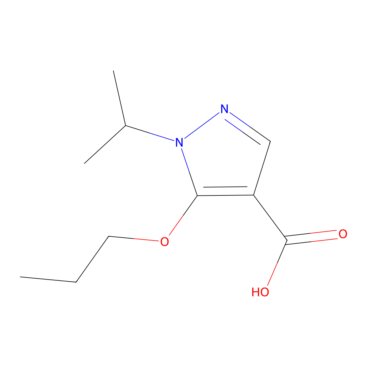 1-Isopropyl-5-propoxy-1H-pyrazole-4-carboxylic acid molecular structure, CAS 1437432-63-7