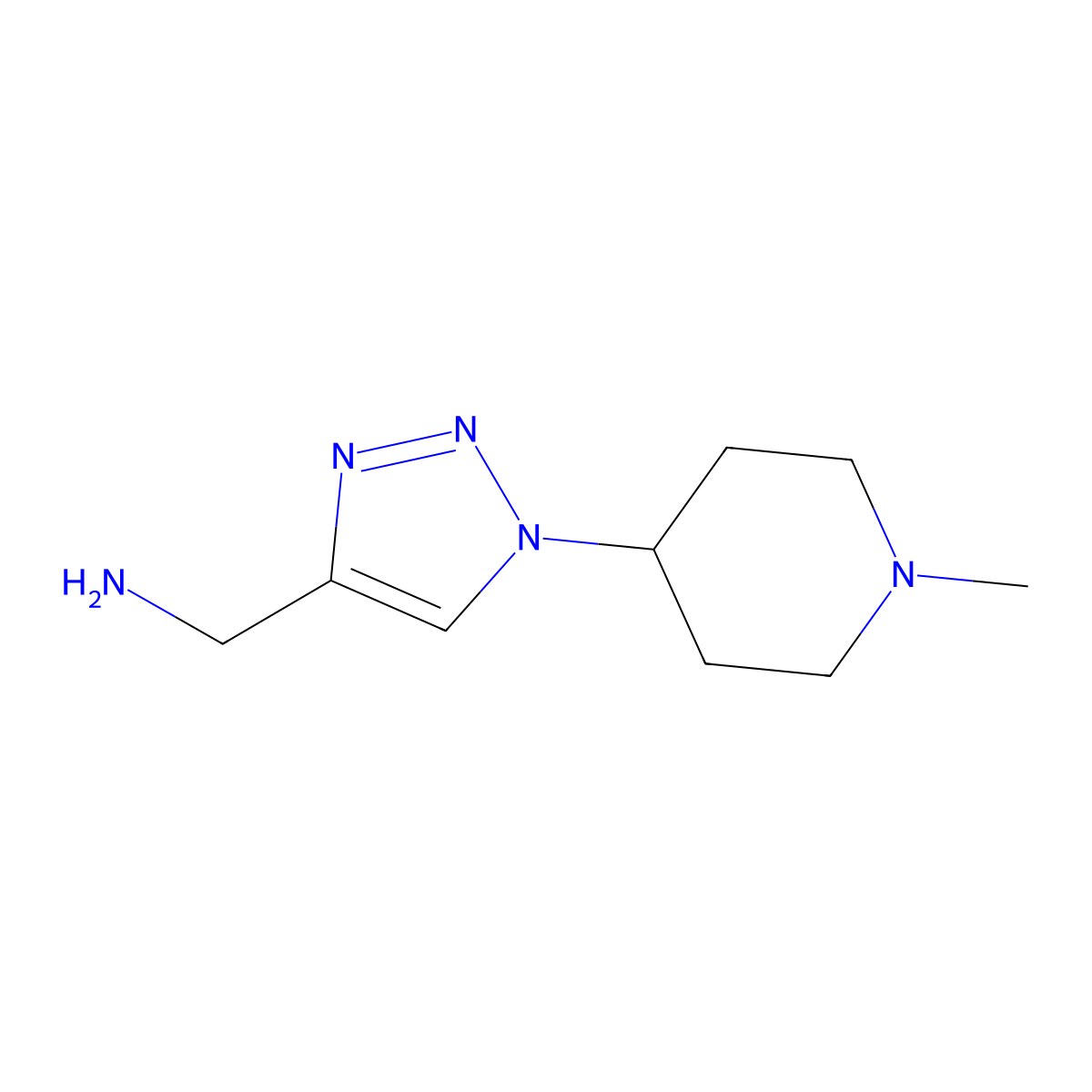 (1-(1-Methylpiperidin-4-yl)-1h-1,2,3-triazol-4-yl)methanamine molecular structure, CAS 1437432-66-0