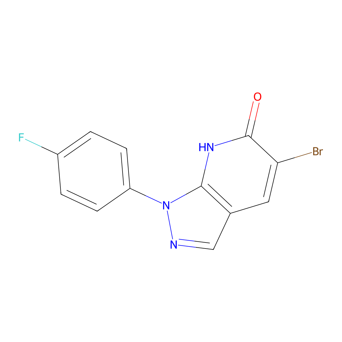 5-Bromo-1-(4-fluorophenyl)-1H-pyrazolo[3,4-b]pyridin-6(7H)-one molecular structure, CAS 1437433-13-0