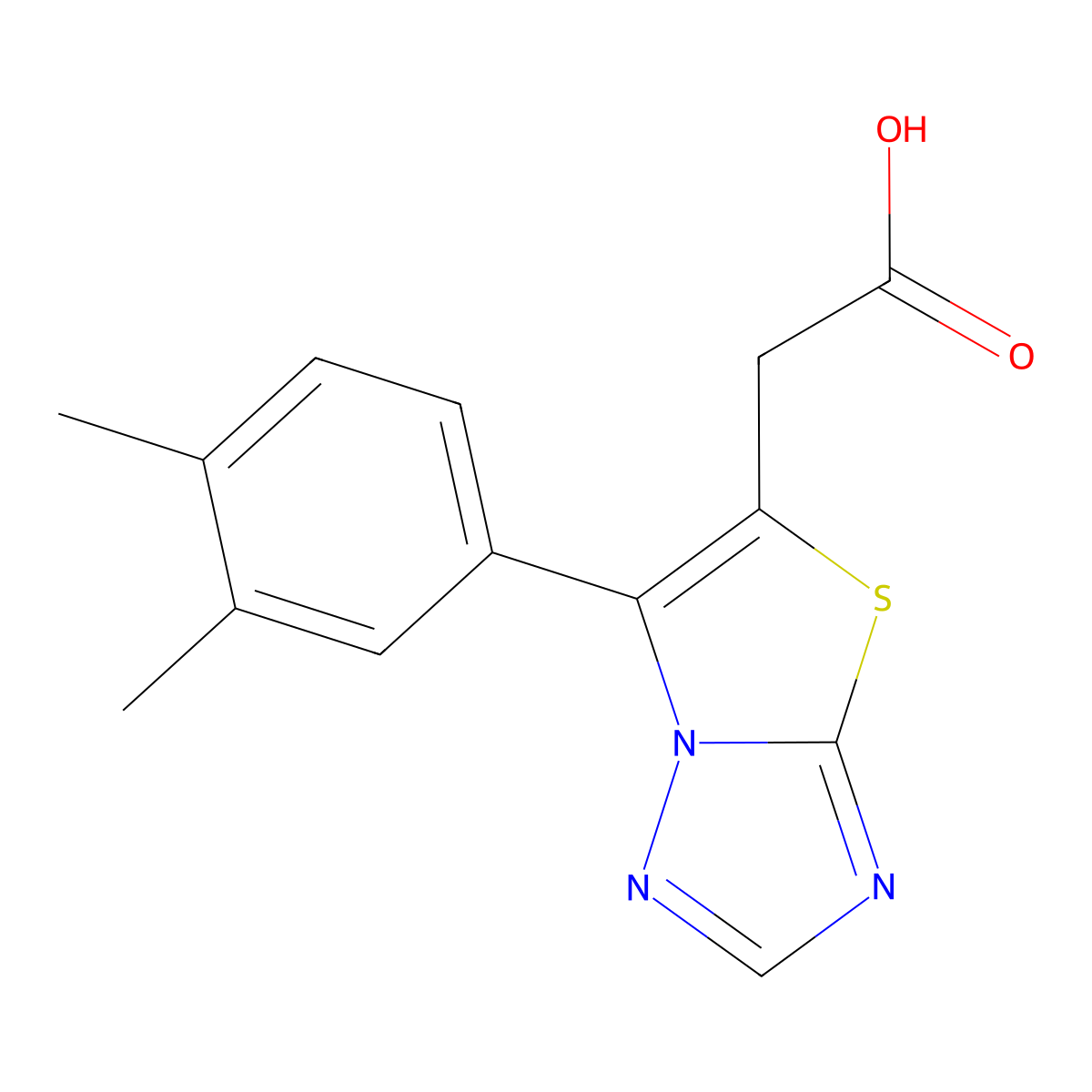 2-(6-(3,4-Dimethylphenyl)thiazolo[3,2-b][1,2,4]triazol-5-yl)acetic acid molecular structure, CAS 1437433-33-4