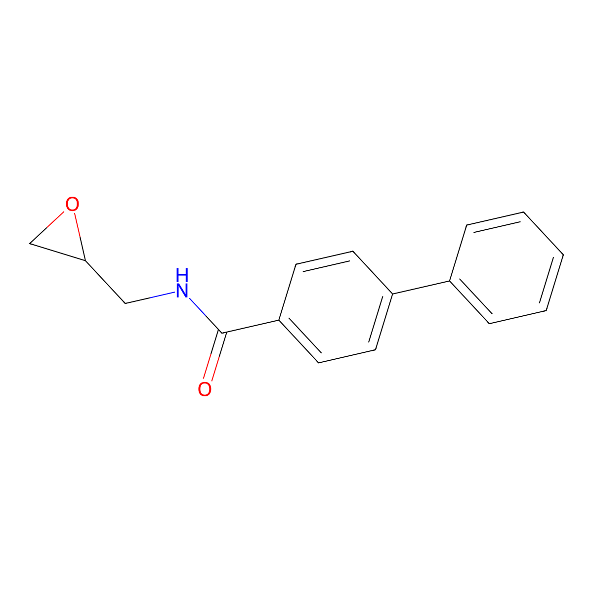 Biphenyl-4-carboxylic acid oxiranylmethyl-amide molecular structure, CAS 1437433-37-8