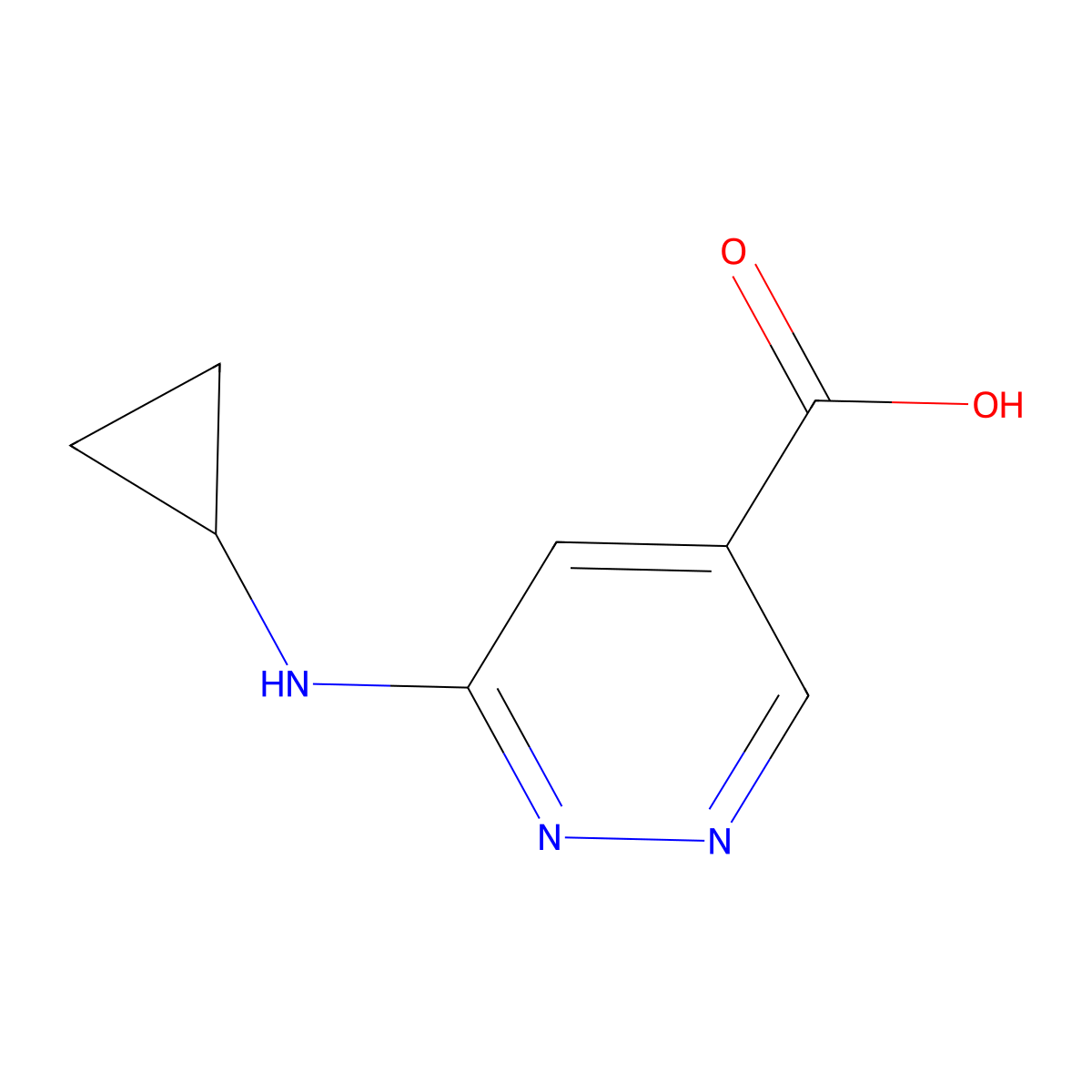 6-(Cyclopropylamino)pyridazine-4-carboxylic acid molecular structure, CAS 1437433-54-9