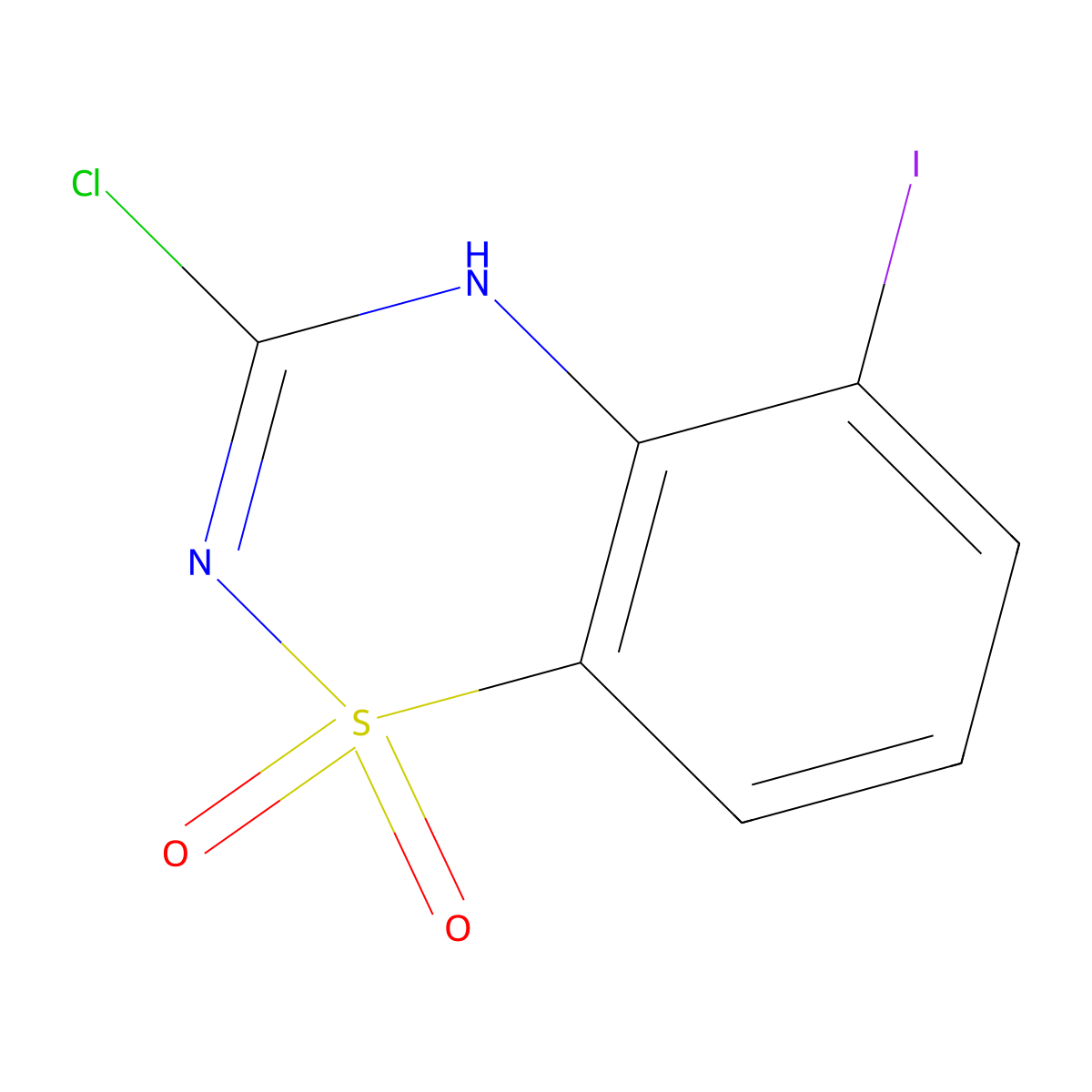 3-Chloro-5-iodo-2H-benzo[e][1,2,4]thiadiazine 1,1-dioxide molecular structure, CAS 1437433-95-8