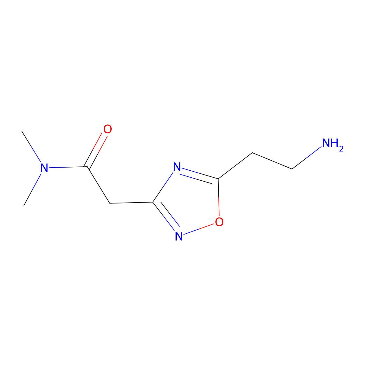 2-(5-(2-Aminoethyl)-1,2,4-oxadiazol-3-yl)-N,N-dimethylacetamide molecular structure, CAS 1437434-57-5