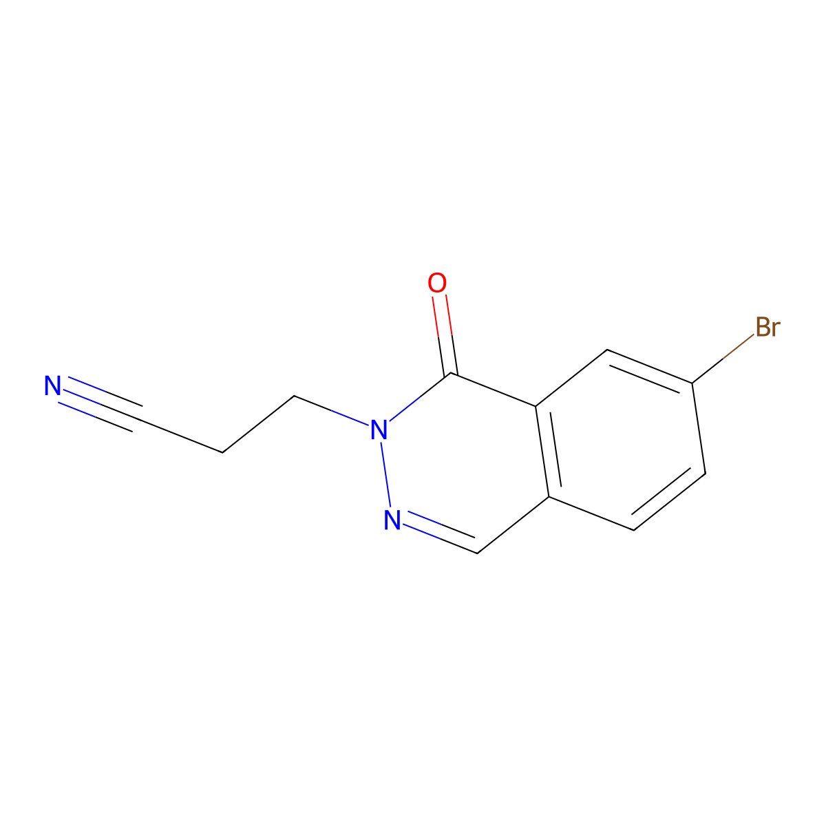 3-(7-Bromo-1-oxophthalazin-2(1H)-yl)propanenitrile molecular structure, CAS 1437434-85-9