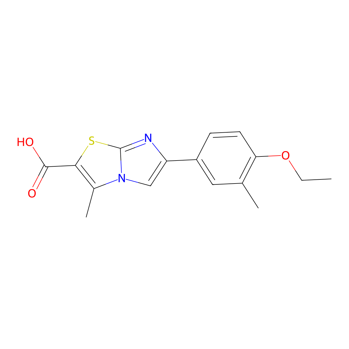6-(4-Ethoxy-3-methylphenyl)-3-methylimidazo[2,1-b]thiazole-2-carboxylic acid molecular structure, CAS 1437434-86-0