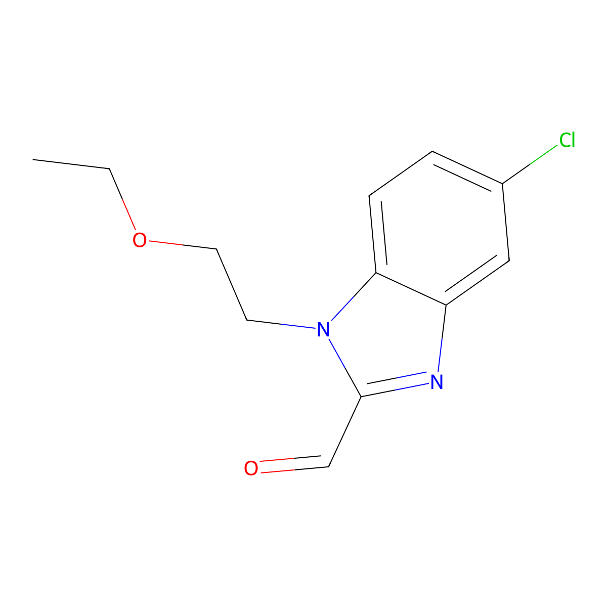 5-Chloro-1-(2-ethoxyethyl)-1H-benzo[d]imidazole-2-carbaldehyde molecular structure, CAS 1437435-07-8
