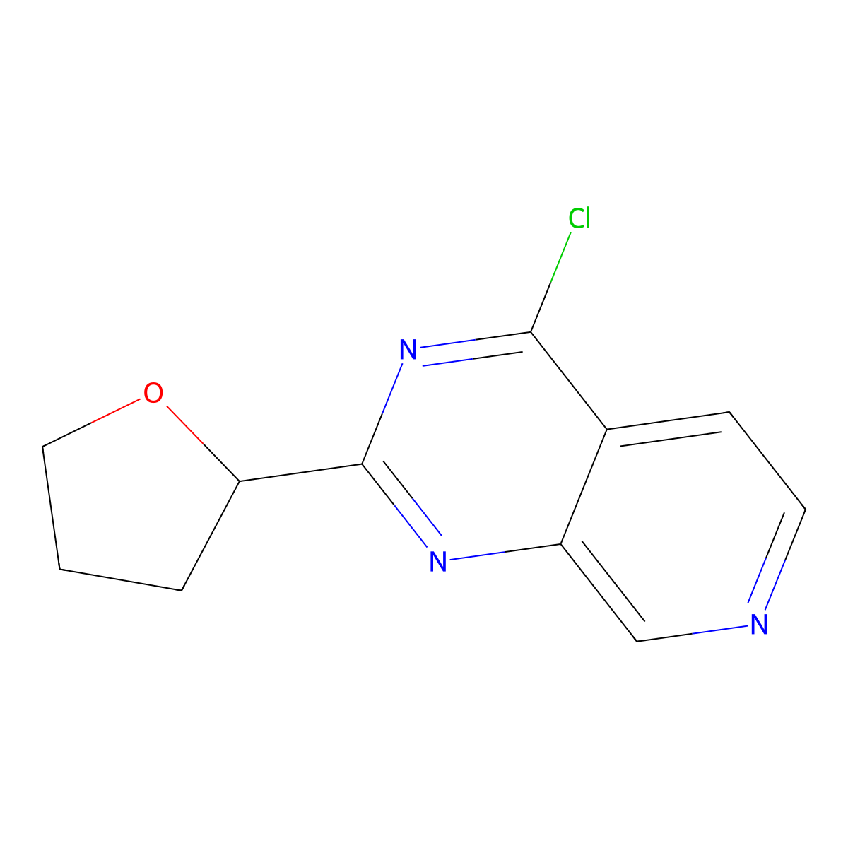 4-Chloro-2-(tetrahydrofuran-2-yl)pyrido[3,4-d]pyrimidine molecular structure, CAS 1437435-22-7