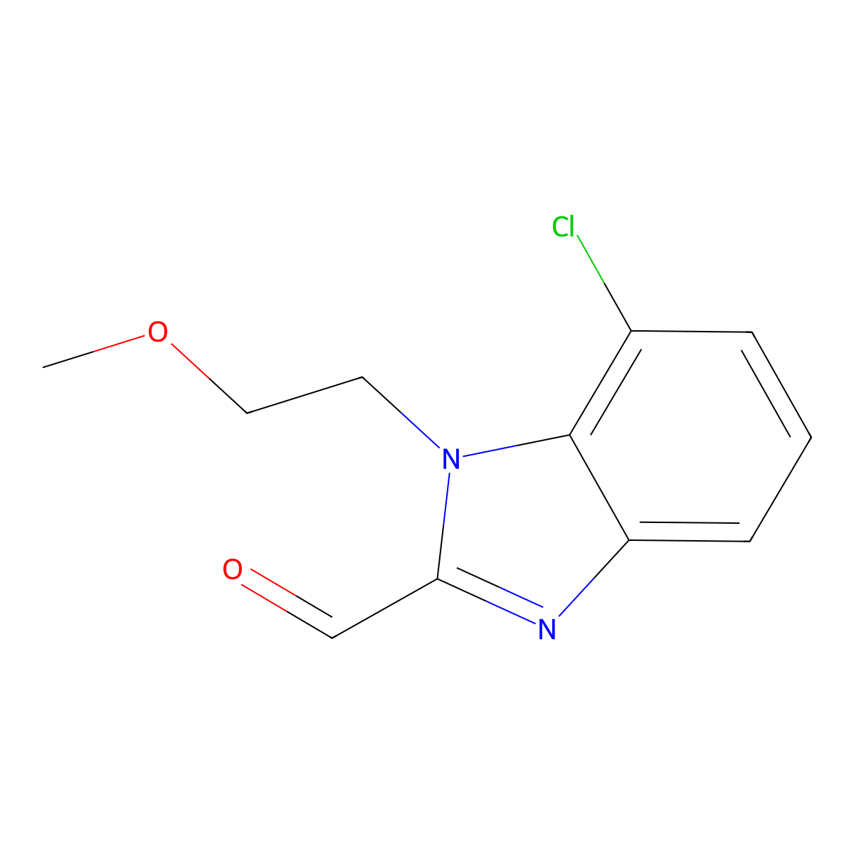 7-Chloro-1-(2-methoxyethyl)-1H-benzo[d]imidazole-2-carbaldehyde molecular structure, CAS 1437435-28-3