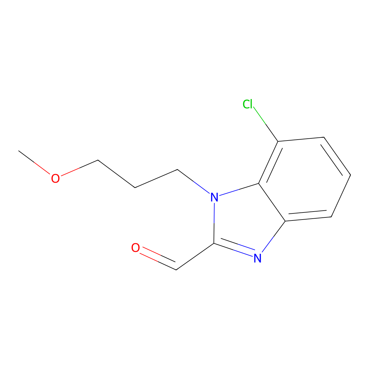 7-Chloro-1-(3-methoxypropyl)-1H-benzo[d]imidazole-2-carbaldehyde molecular structure, CAS 1437435-49-8