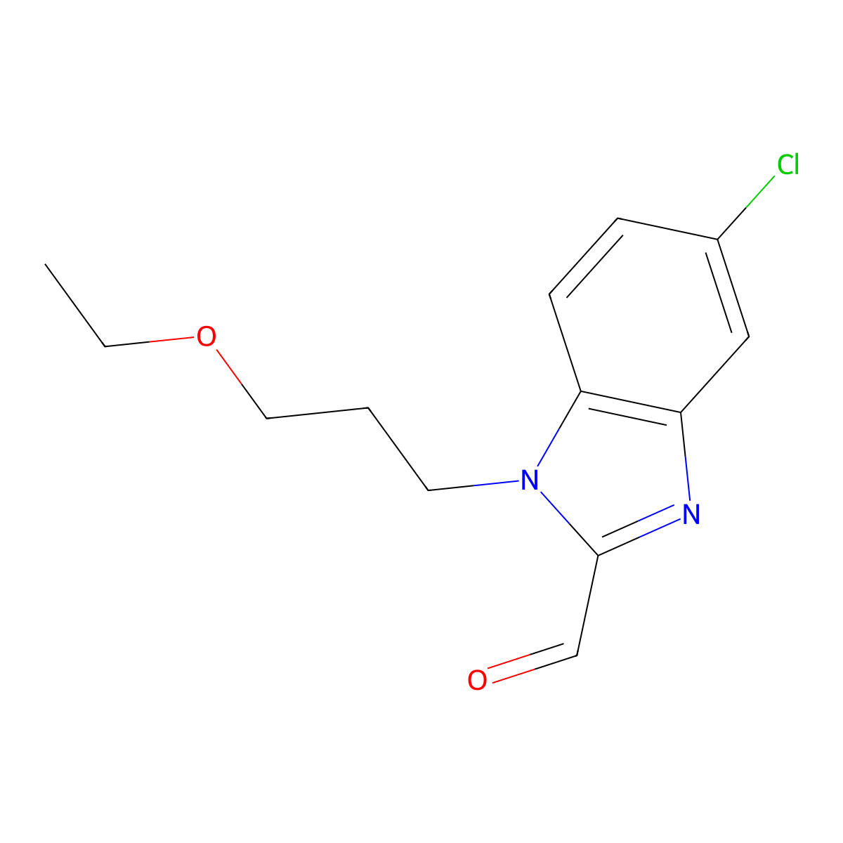5-Chloro-1-(3-ethoxypropyl)-1H-benzo[d]imidazole-2-carbaldehyde molecular structure, CAS 1437435-52-3