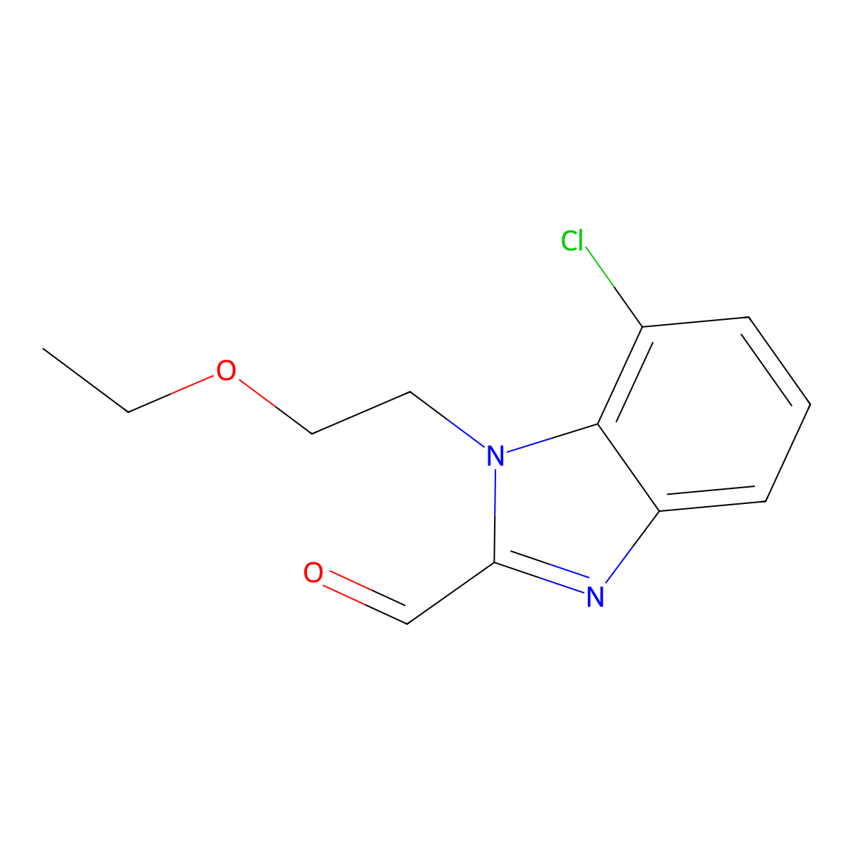 7-Chloro-1-(2-ethoxyethyl)-1H-benzo[d]imidazole-2-carbaldehyde molecular structure, CAS 1437435-68-1