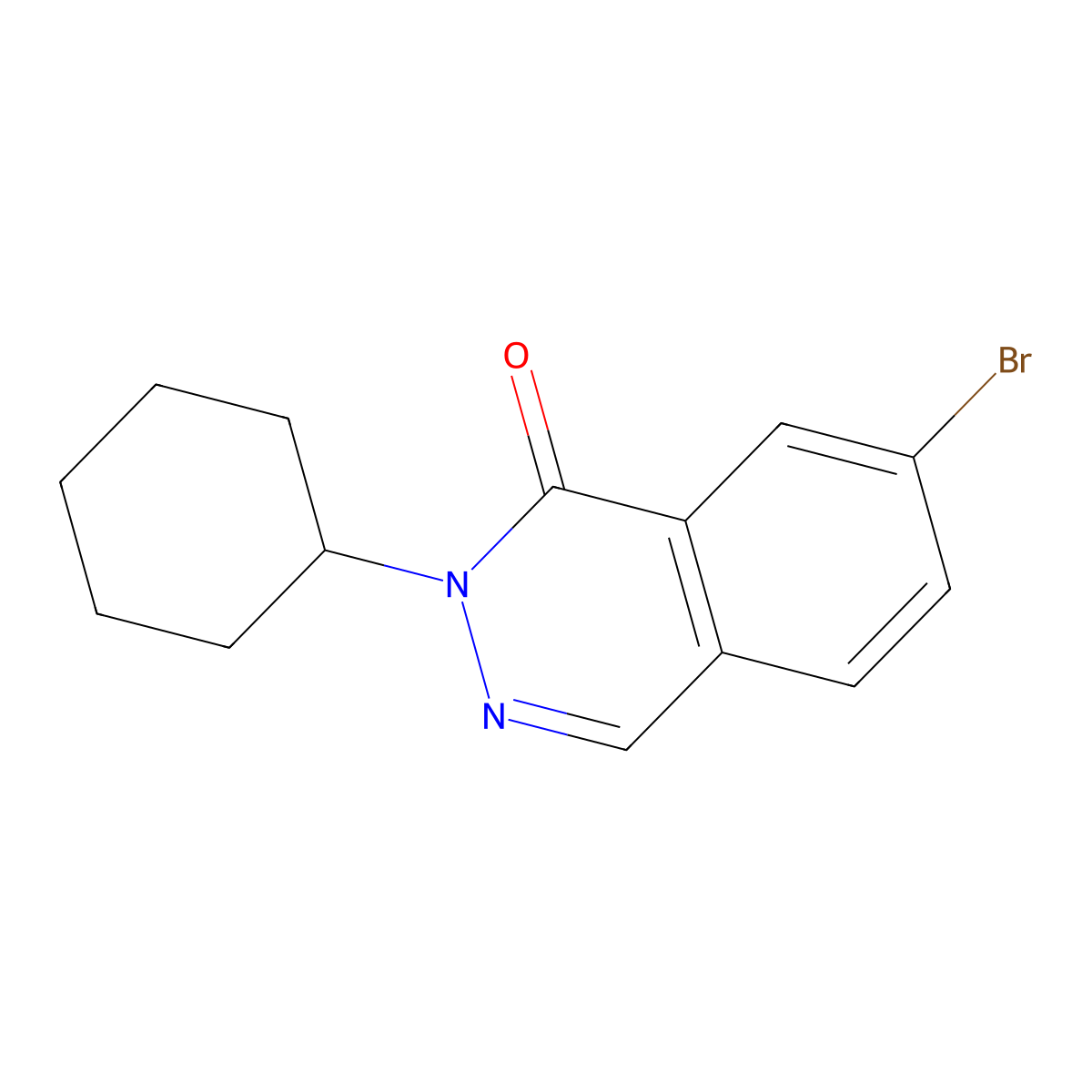 7-Bromo-2-cyclohexylphthalazin-1(2H)-one molecular structure, CAS 1437435-70-5