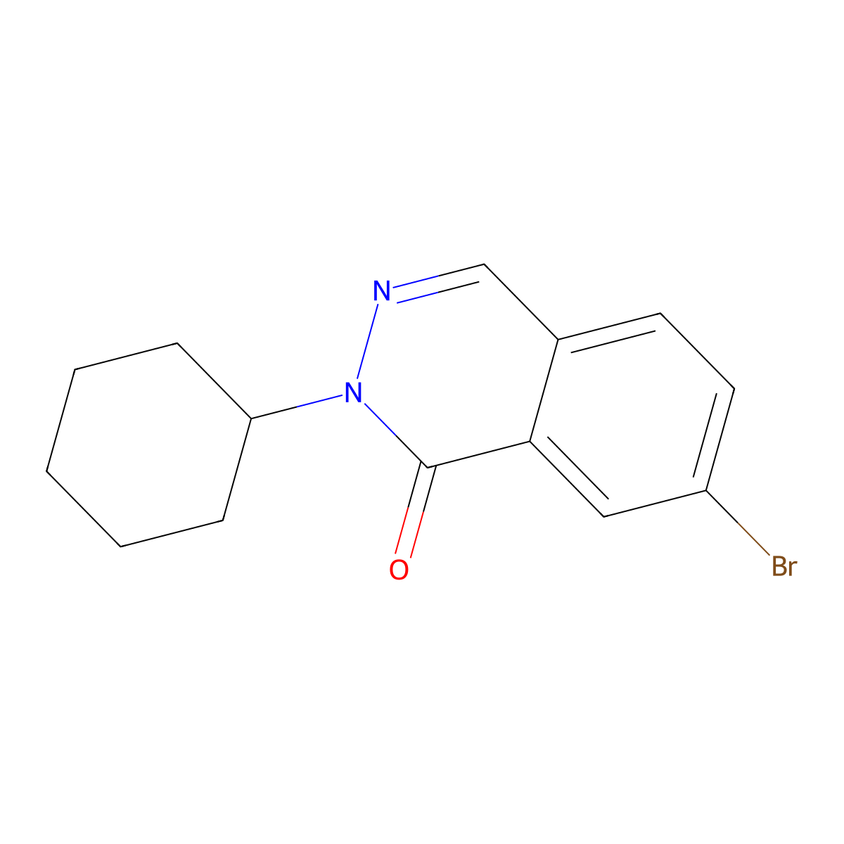 7-Bromo-2-cyclohexylphthalazin-1(2H)-one molecular structure, CAS 1437435-70-5