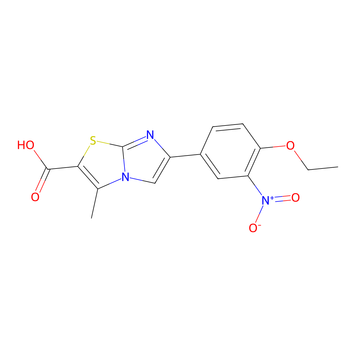 6-(4-Ethoxy-3-nitrophenyl)-3-methylimidazo[2,1-b]thiazole-2-carboxylic acid molecular structure, CAS 1437435-72-7