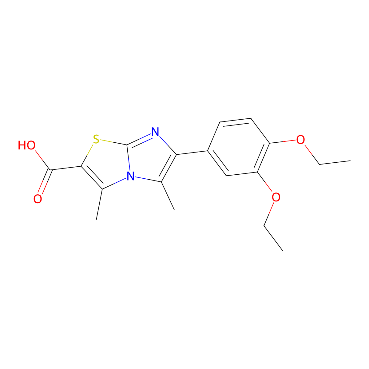 6-(3,4-Diethoxyphenyl)-3,5-dimethylimidazo[2,1-b]thiazole-2-carboxylic acid molecular structure, CAS 1437435-97-6