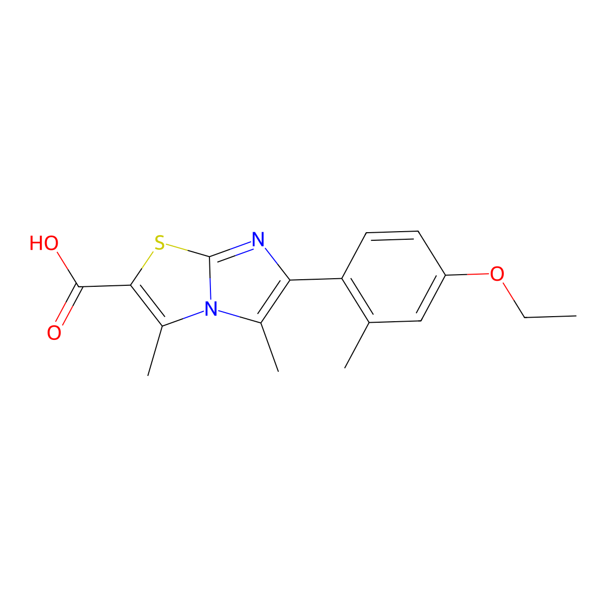6-(4-Ethoxy-2-methylphenyl)-3,5-dimethylimidazo[2,1-b]thiazole-2-carboxylic acid molecular structure, CAS 1437436-07-1