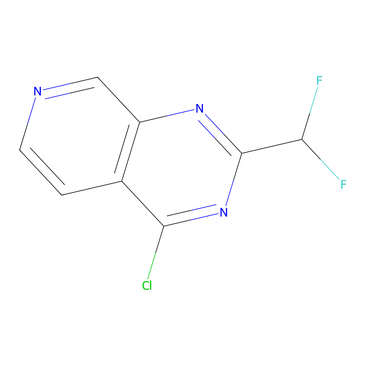 4-Chloro-2-(difluoromethyl)pyrido[3,4-d]pyrimidine molecular structure, CAS 1437436-16-2