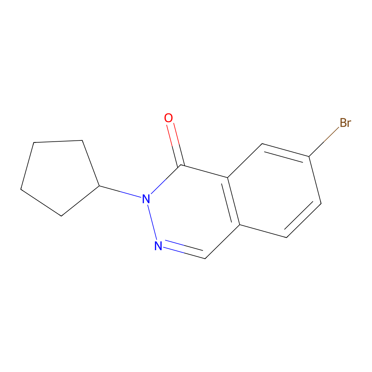 7-Bromo-2-cyclopentylphthalazin-1(2H)-one molecular structure, CAS 1437436-25-3