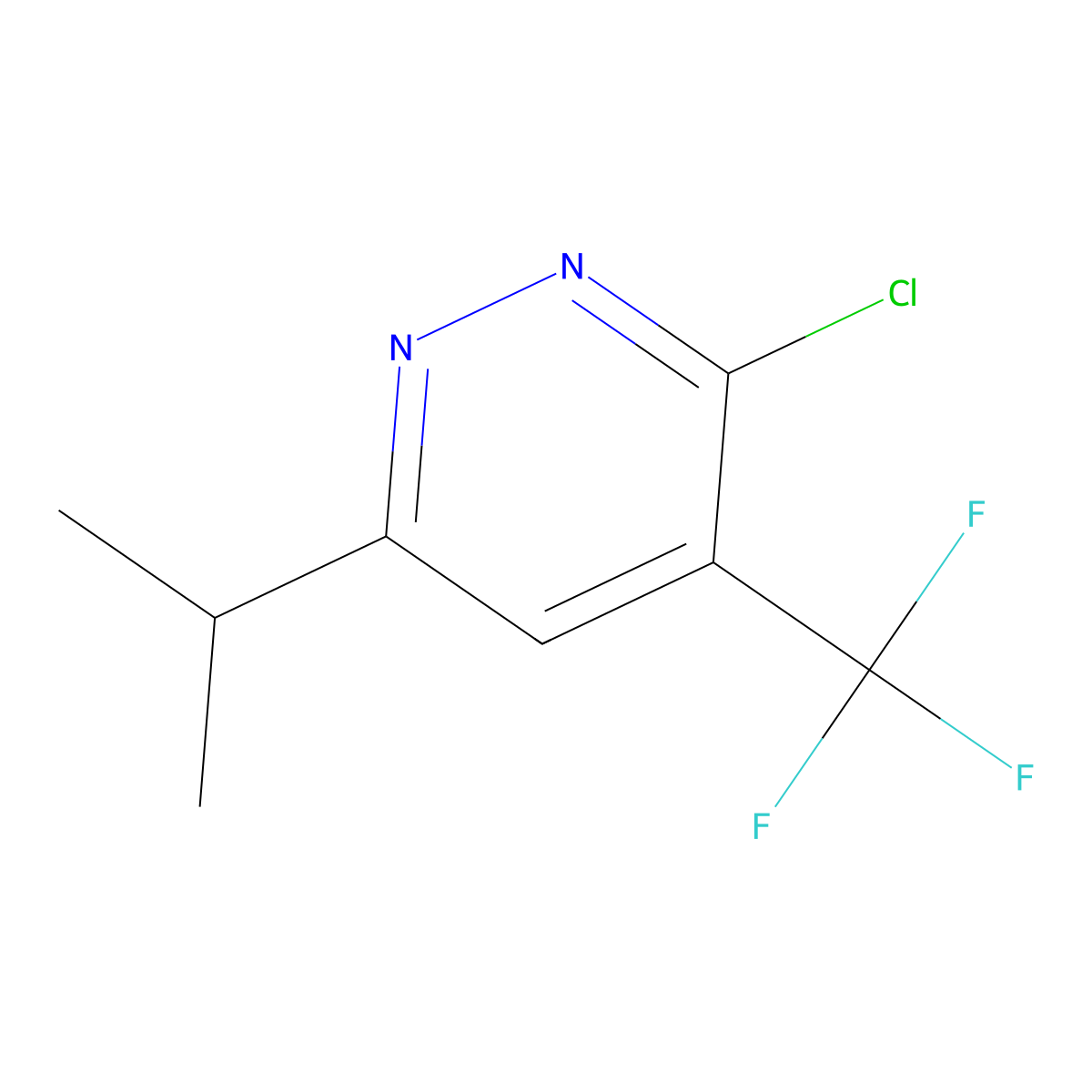 3-Chloro-6-(propan-2-yl)-4-(trifluoromethyl)pyridazine molecular structure, CAS 1437436-31-1
