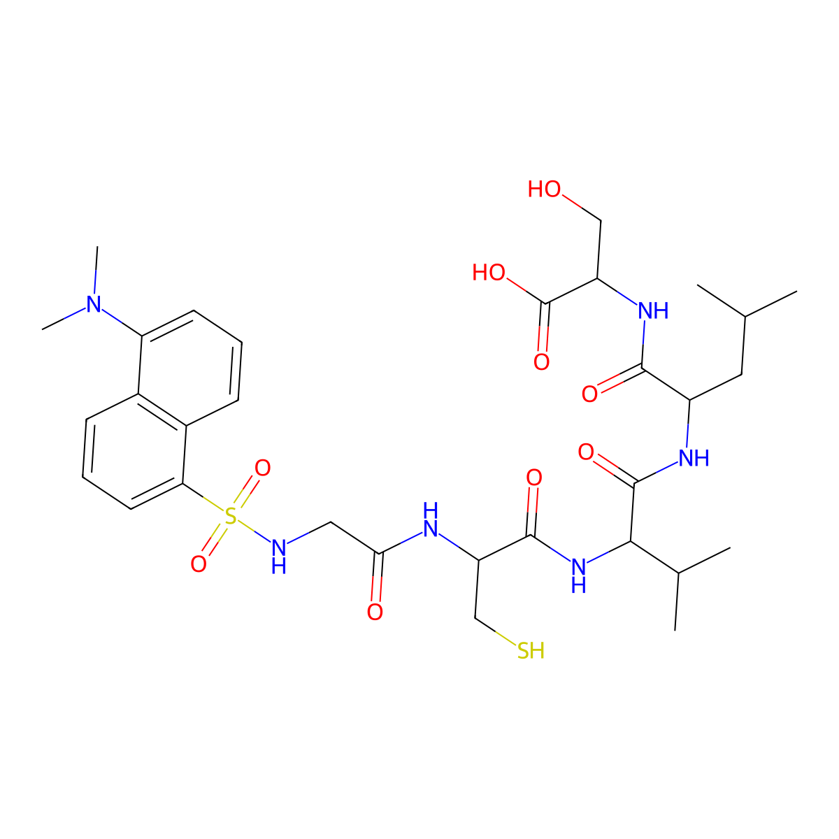 Dansyl-Gly-Cys-Val-Leu-Ser-OH molecular structure, CAS 143744-88-1