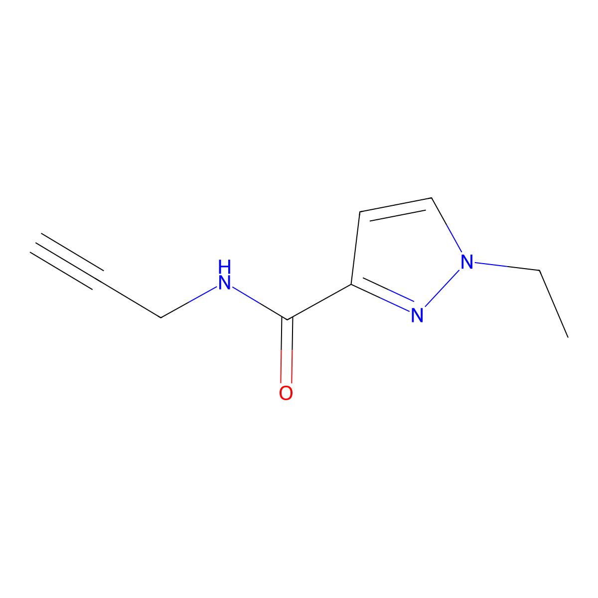 1-Ethyl-N-(prop-2-yn-1-yl)-1H-pyrazole-3-carboxamide molecular structure, CAS 1437454-82-4