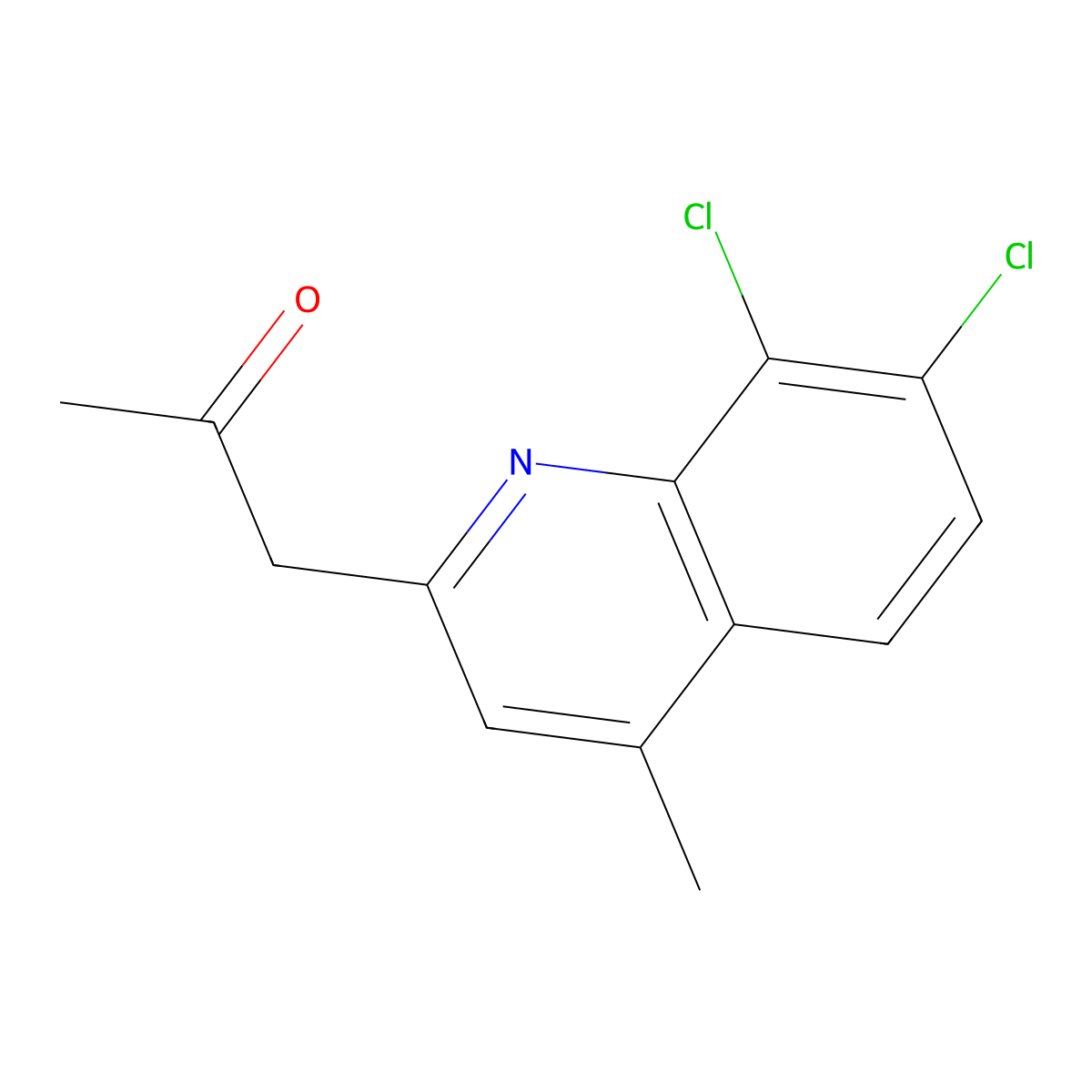 1-(7,8-Dichloro-4-methylquinolin-2-yl)propan-2-one molecular structure, CAS 1437455-74-7