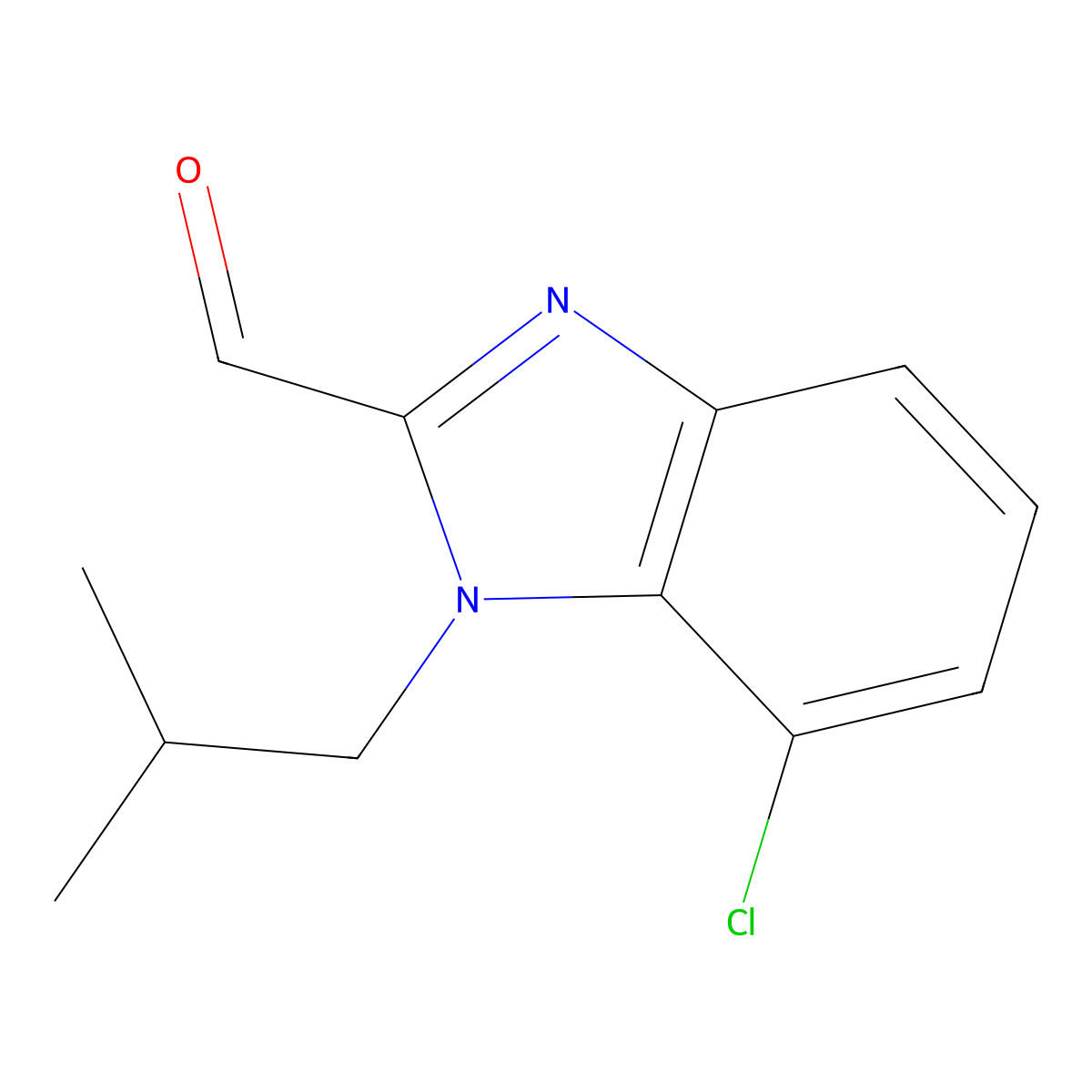 7-Chloro-1-isobutyl-1H-benzo[d]imidazole-2-carbaldehyde molecular structure, CAS 1437456-16-0