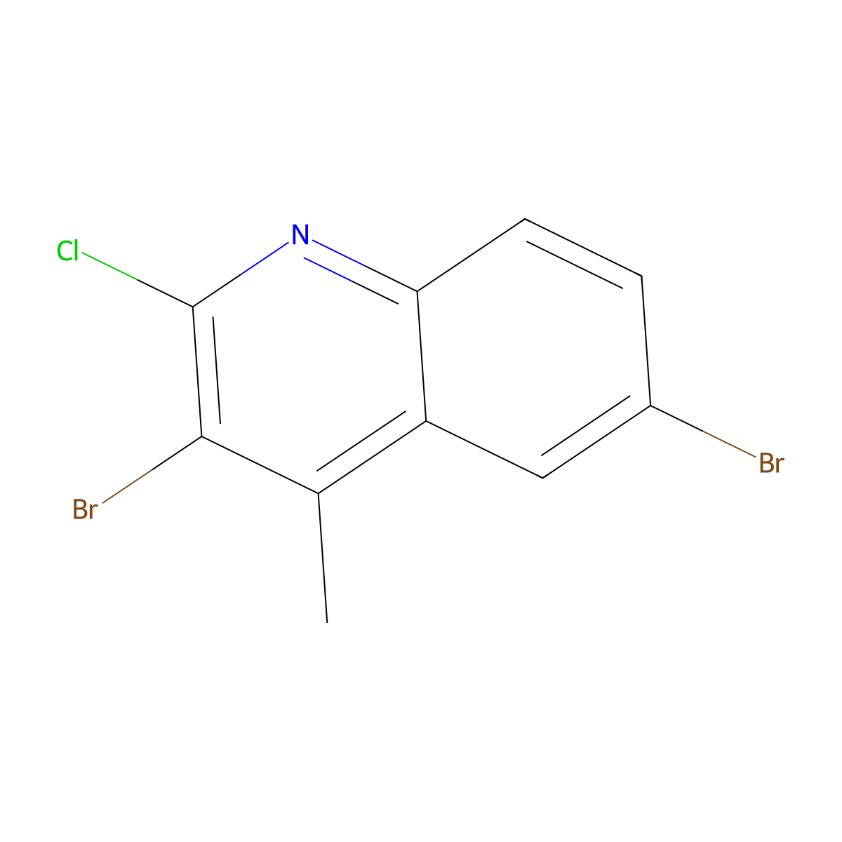 3,6-Dibromo-2-chloro-4-methylquinoline molecular structure, CAS 1437457-71-0