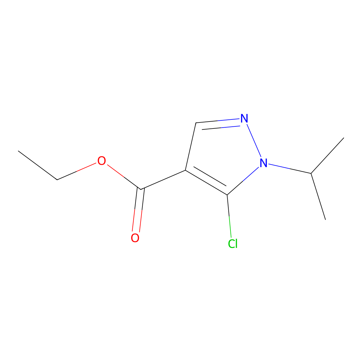 Ethyl 5-chloro-1-isopropyl-1H-pyrazole-4-carboxylate molecular structure, CAS 1437457-72-1