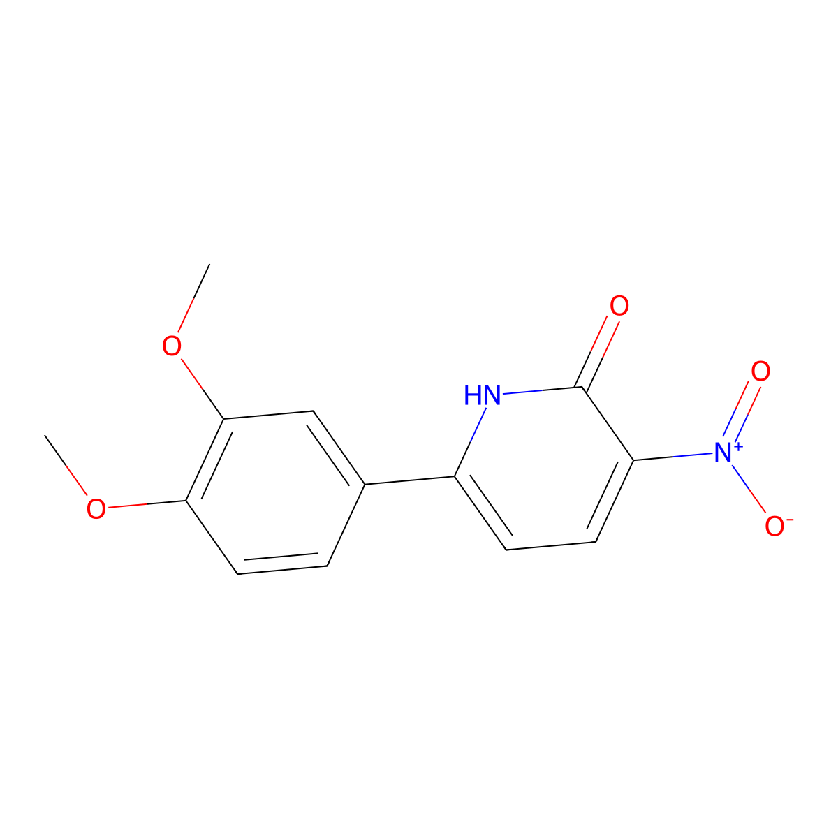 6-(3,4-Dimethoxyphenyl)-3-nitropyridin-2(1H)-one molecular structure, CAS 1437457-79-8