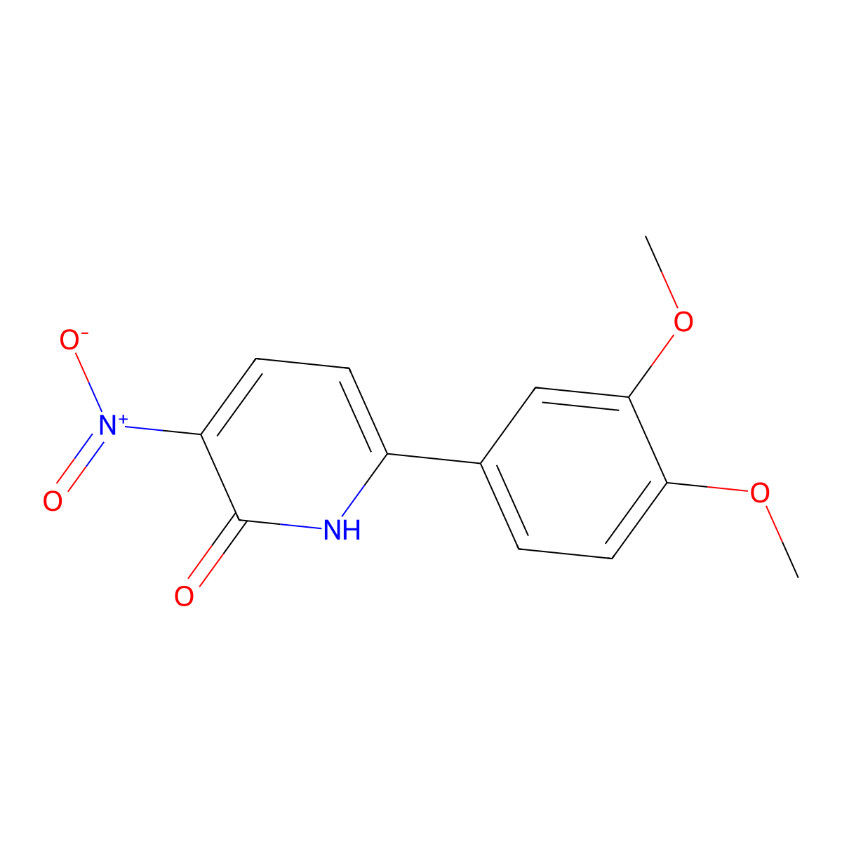 6-(3,4-Dimethoxyphenyl)-3-nitropyridin-2(1H)-one molecular structure, CAS 1437457-79-8