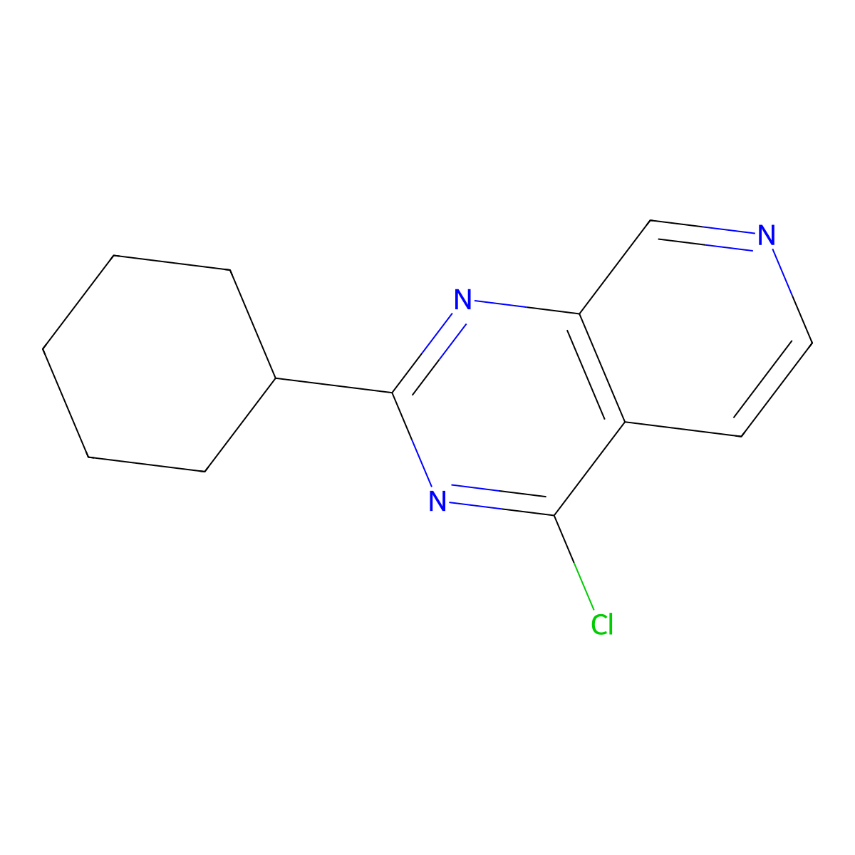 4-Chloro-2-cyclohexylpyrido[3,4-d]pyrimidine molecular structure, CAS 1437457-83-4