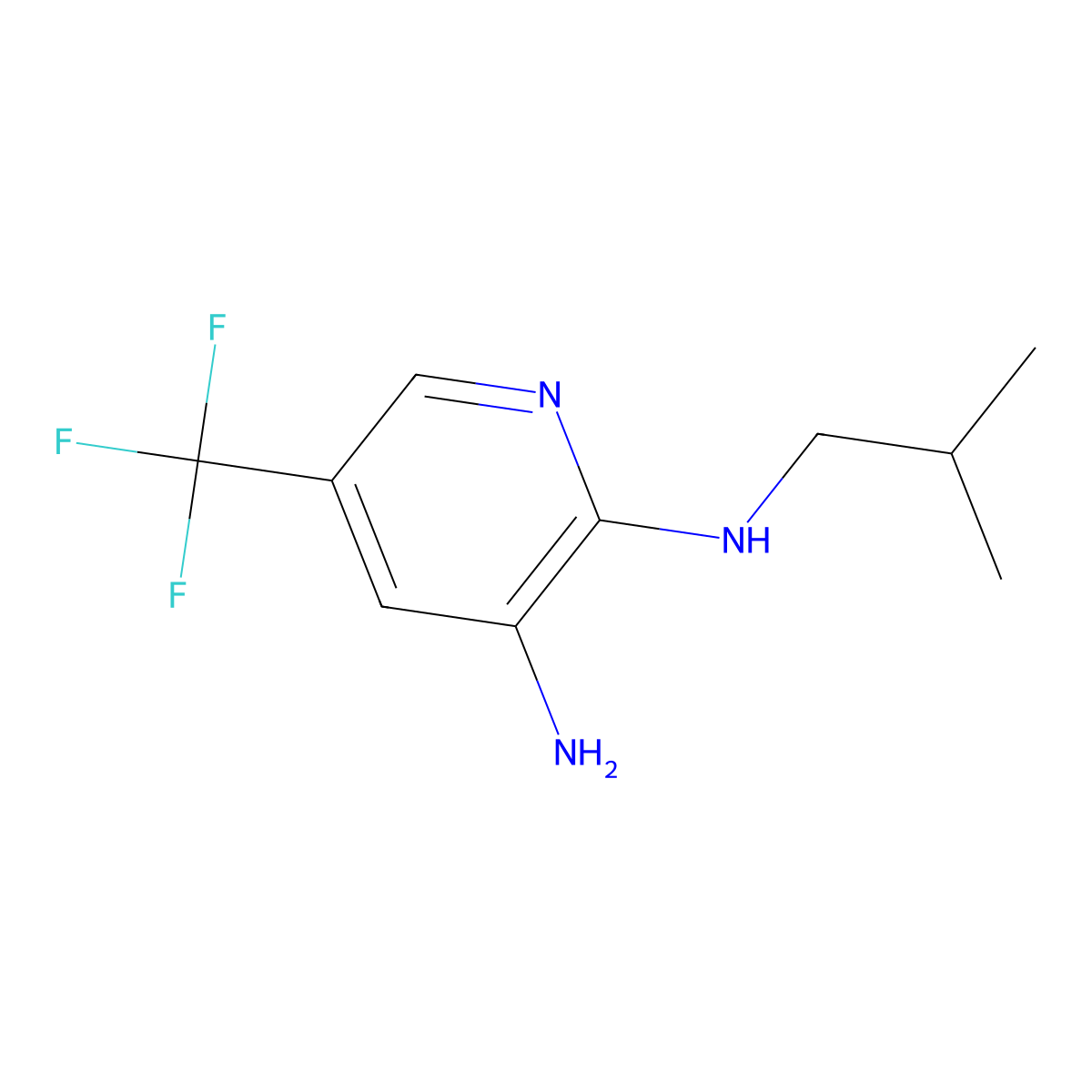 N2-Isobutyl-5-(trifluoromethyl)pyridine-2,3-diamine molecular structure, CAS 1437457-94-7