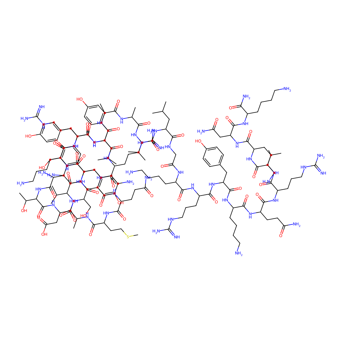 H-Phe-thr-asp-ser-tyr-ser-arg-tyr-arg-lys-gln-met-ala-val-lys-lys-tyr-leu-ala-ala-val-leu-gly-lys-arg-tyr-lys-gln-arg-val-lys-asn-lys-NH2 molecular structure, CAS 143748-18-9