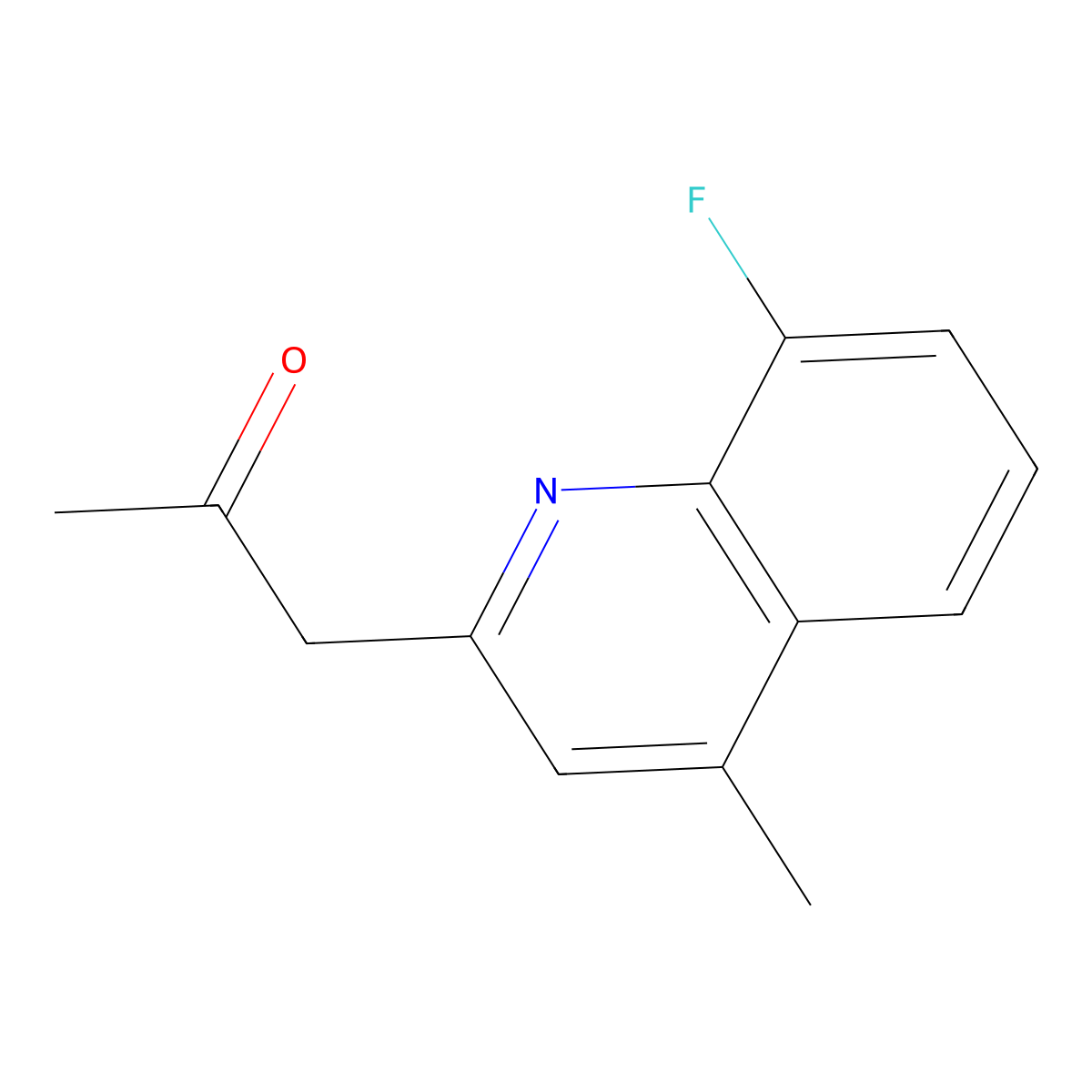 1-(8-Fluoro-4-methylquinolin-2-yl)propan-2-one molecular structure, CAS 1437480-09-5